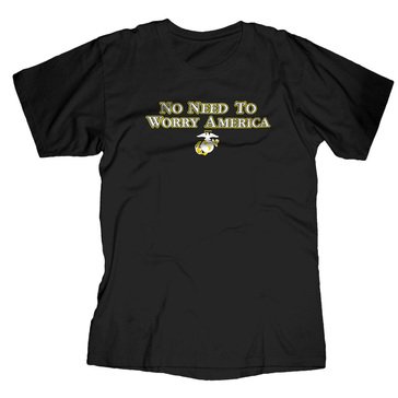 Frontline Military Apparel Men's USMC EGA No Need to Worry America My Cousin Has Your Back Tee