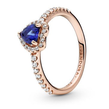 Pandora Sparkling Blue Elevated Heart Ring