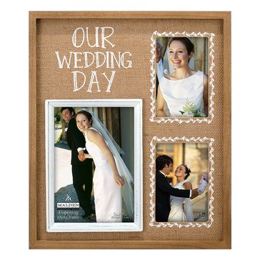 Malden 3-Opening Our Wedding Day Burlap Collage Frame