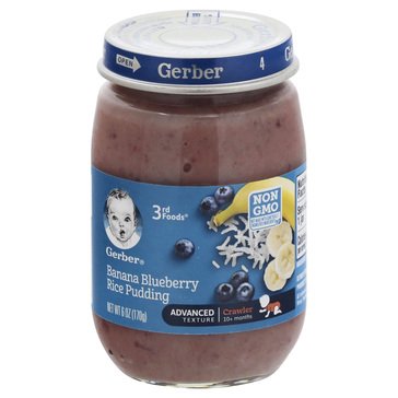 Gerber Third Foods Banana, Blueberry and Rice Pudding Baby Food, 6oz