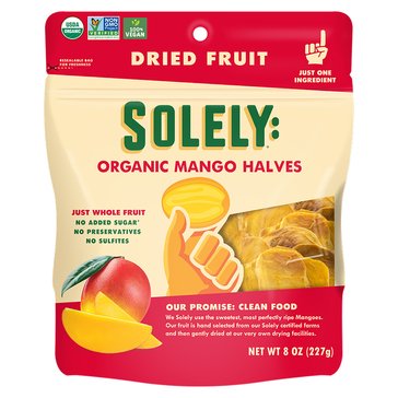 Solely Dried Fruit Organic Mango Halves 8oz