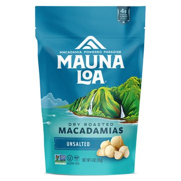 Mauna Loa Dry Roasted Unsalted Macadamias, 4oz