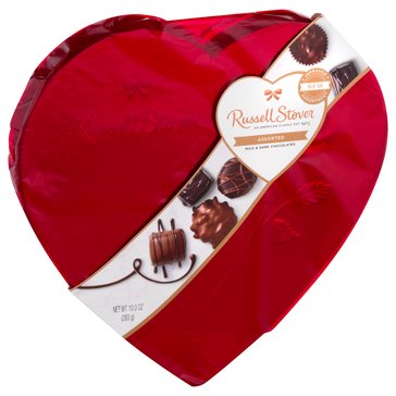 Russell Stover Red Foil Heart Chocolate Candy, 10oz