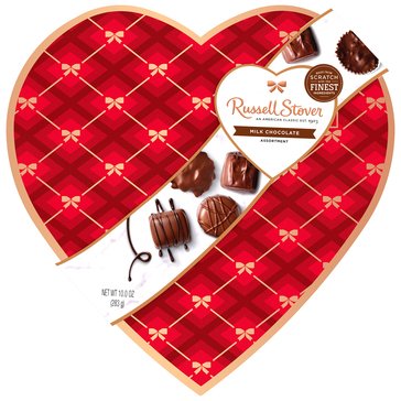 Russell Stover Heart Chocolate Candy, 10oz