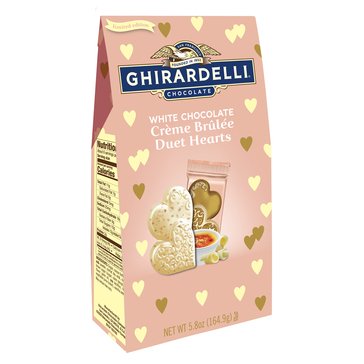 Ghirardelli Valentine's White Chocolate Creme Brulee Duet Hearts