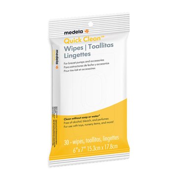 Medela Quick Clean Breast Pump Wipes, 30-Count