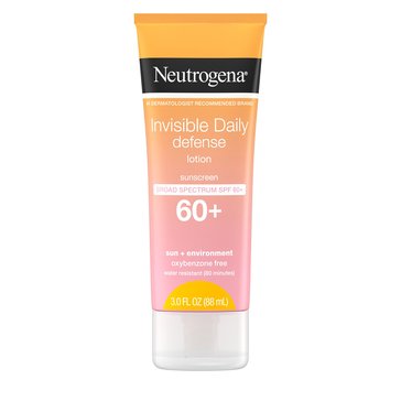 Neutrogena Invisible Daily Defense SPF60 Sunscreen Lotion, 3oz