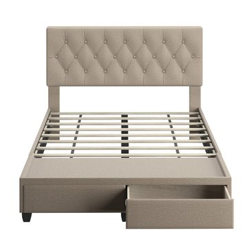 Boyd Sleep Ambrose Linen Platform Drawer Bed