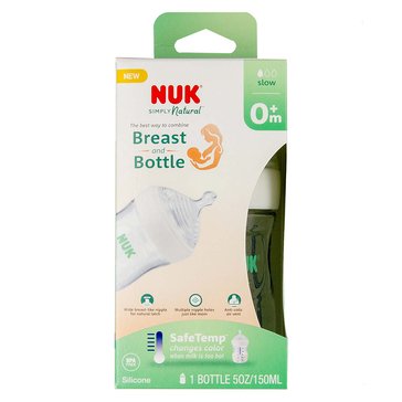 NUK Simply Naturul Slow Flow with Safe Temp Bottle, 5oz