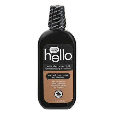 Hello Activated Charcoal Mint with Cocnut Oil Mouthwash, 16 fl oz