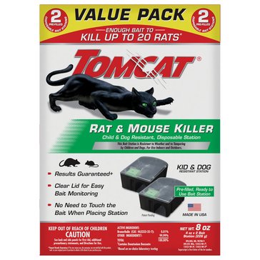 Tomcat Disposable Rat & Mouse Bait Station, 2-pack