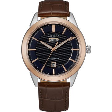 Citizen Eco-Drive Men's Corso Leather Strap Watch