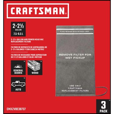 Craftsman 2-2.5-Gallon 3-Pack Filter Bags