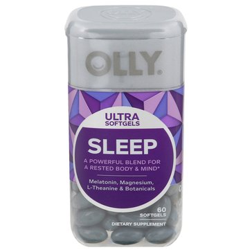 OLLY Ultra Sleep for Rested Body & Mind with Melatonin Softgels,  60-count