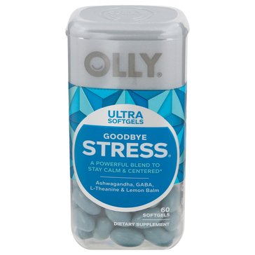 OLLY Ultra Stress to Stay Calm & Center Softgels, 60-count