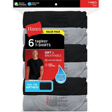 Hanes Men's 6-Pack Dyed Tees