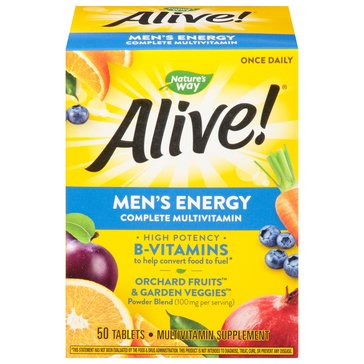 Alive! Men's Energy Complete Multi-Vitamins, 50-count