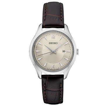 Seiko Women's Essentials Leather Strap Watch