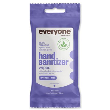 Everyone Hand Sanitizing Wipes Lavender Aloe 15ct Pouch