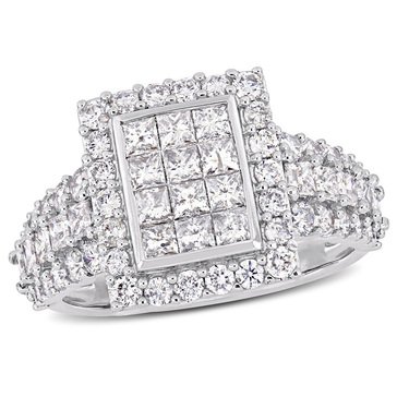 Sofia B. 14K White Gold 2 cttw Princess-Cut Diamond Quad Engagement Ring