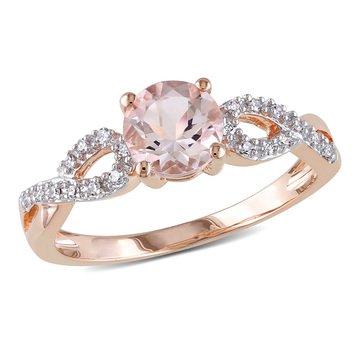 Sofia B. 4/5 cttw Morganite and 1/10 cttw Diamond Infinity Engagement Ring