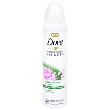 Dove Nourishing Secrets Dry Spray Calming Ritual Waterlily Sakura Blossom 3.8 oz