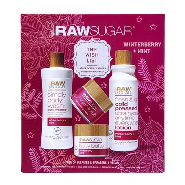 Raw Sugar 4pc Winterberry Mint Gift Set