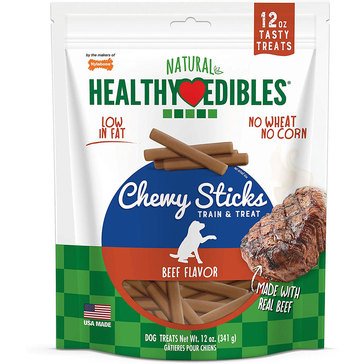 Healthy Edibles by Nylabone Chewy Beef Dog Stick Treats