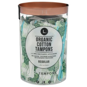 L. Organic Cotton Tampons Regular Plastic Applicator