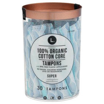 L. Organic Cotton Tampons Super Plastic Applicator