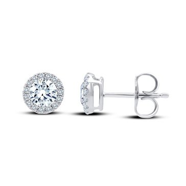 14K White Gold 0.50 cttw Diamond Fashion Earrings