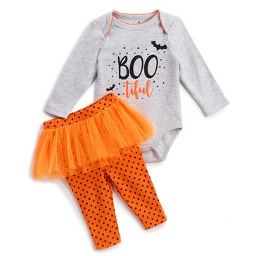 Wanderling Baby Girls' Halloween Bootiful Bodysuit & Tutu Leggings Set