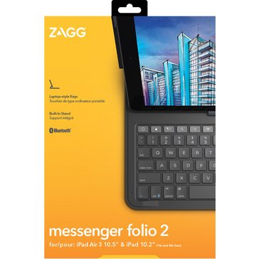 Zagg Messenger Folio 2 Keyboard and Case for Apple iPad 10.2