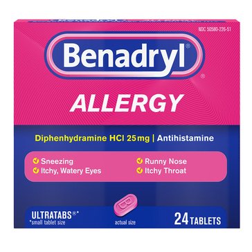 Benadryl Ultra Tab Allergy Relief Tablets, 24-count