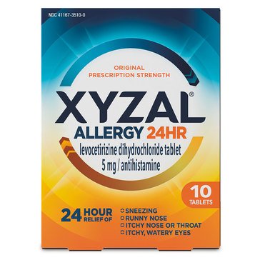 XYZAL 24 Hour Allergy Relief Tablets,10-count