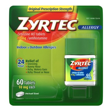 Zyrtec 24-Hour Allergy Relief Tablets