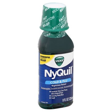 Vicks Nyquil Cold & Flu Night time Original 650mg Liquid 