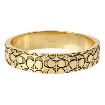 Coach Quilted Logo Hinged Bangle