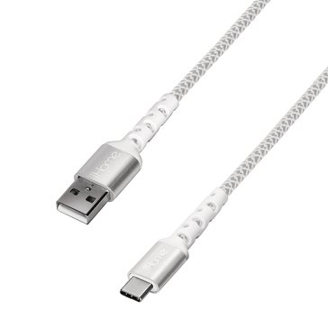 iHome 6ft Durastrain USB-C to USB- A Charge Sync Cable with Cable Wrap
