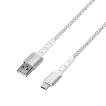 iHome 10ft Durastrain Micro USB to A Nylon Cable with Cable Wrap