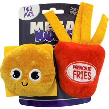 Mega Madness Burger Fries 2 Pack Dog Toy