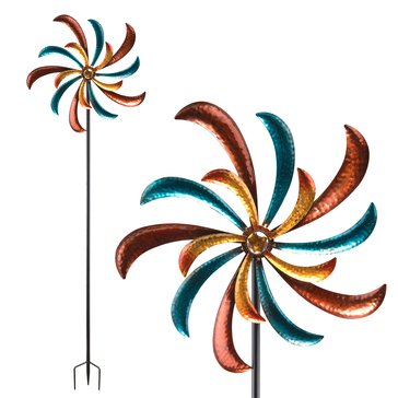 Alpine Jeweled Colorful Windmill Spinner Garden Stake