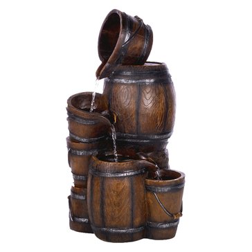 Alpine 4-Tier Barrels and Buckets Fountain