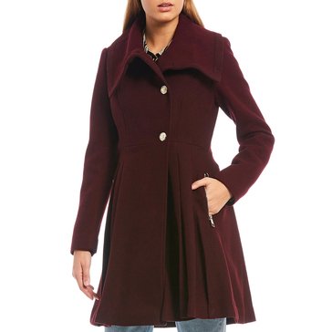 Guess Women's Wool Twill with Knit Sleeves Coat
