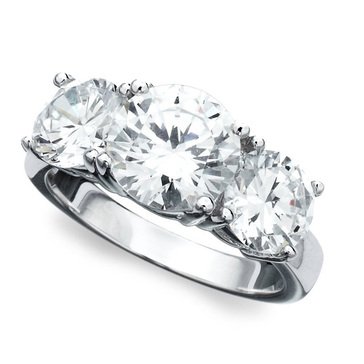 Cubic Zirconia 4 cttw Classic 3 Stone Ring