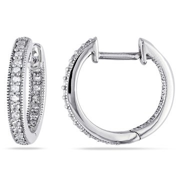 Sofia B. 1/4 cttw Diamond Inside Outside Hoop Earrings