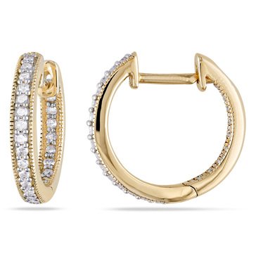 Sofia B. 1/4 cttw Diamond Inside Outside Hoop Earrings