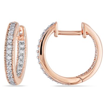 Sofia B. 1/4 cttw Diamond Inside Outside Hoop Earrings