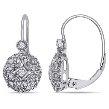 Sofia B. 1/8 cttw Diamond Vintage Leverback Earrings