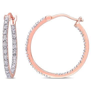 Sofia B. 1/4 cttw Inside Outside Hoop Earrings